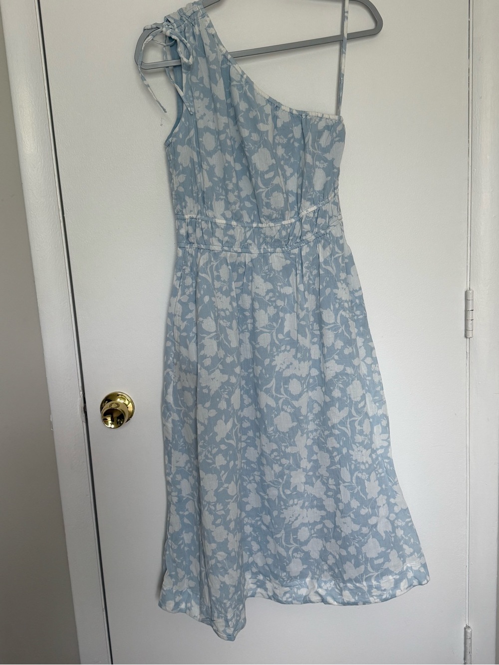 One shoulder floral dress